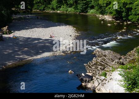 The river Lune from the Devil's Bridge, Kirkby Lonsdale, Cumbria Stock Photo