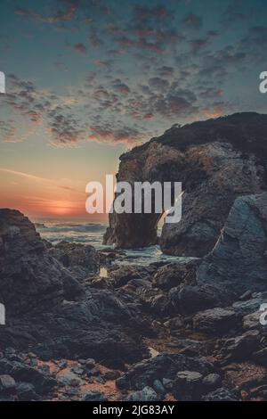 Horseahead Rock located in Bermagui, NSW, Australia Stock Photo