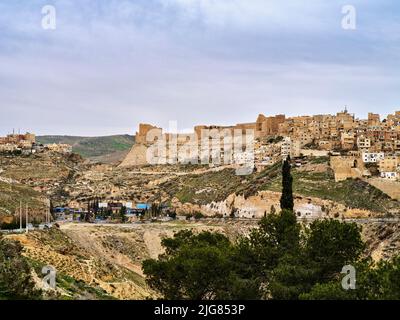 View from the crusader castle Kerak, Jordan. Stock Photo