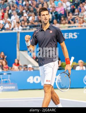 A famous Novak Djokovic at the Rogers Cup 2016 in Toronto, Canada Stock Photo
