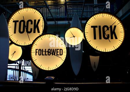 Ireland, Dublin, Guinness Storehouse, brewery museum, brewery museum, clocks, watches Stock Photo