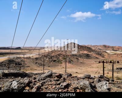 Along the coastal road near Sadah, Oman. Stock Photo