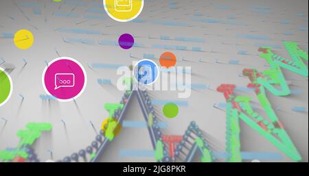 Image of data processing over white background Stock Photo