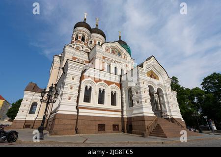 Tallinn, Estonia. July 2022.  External view of the Aleksandr Nevskij cathedral in the city center Stock Photo