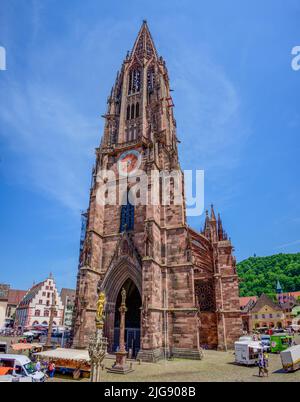 Germany, Baden-Württemberg, Black Forest, Freiburg, the cathedral. Stock Photo