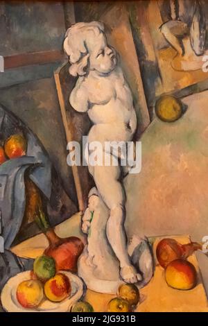 England, London, Somerset House, The Courtauld Gallery, Painting titled 'Still Life with Plaster Cupiid' by Paul Cezanne dated 1894 Stock Photo