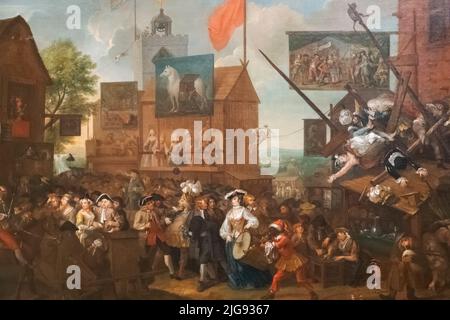 Painting titled 'Southwark Fair' by William Hogarth dated 1733 Stock Photo