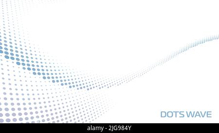 Simple abstract dots wave with halftone effect. Minimal vector graphic pattern Stock Vector