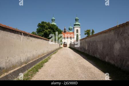 Entrance to the Camaldolese Monastery in Bielany in Krakow, Poland Stock Photo