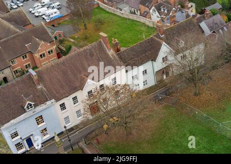Urban views of Ledbury town in England on the Welsh borders in autumn. Stock Photo