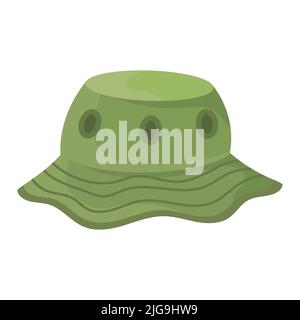 Bucket hat vector illustration fashion icon. Summer accessory isolated white and clothes design. Fishing wear head and headdress casual object. Headwe Stock Vector