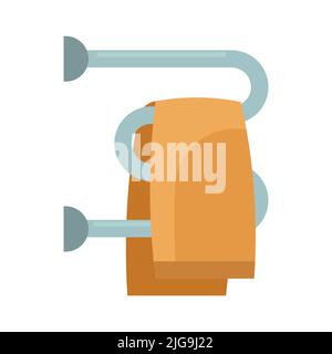 Towel dryer for bathroom vector illustration icon isolated white. Modern interior equipment symbol for home and heater rack. Electric radiator rail an Stock Vector