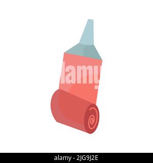 Toothpaste for tooth vector illustration icon. Hygiene care dental tube and clean health isolated white. Paste for mouth and cream oral. Cartoon bathr Stock Vector