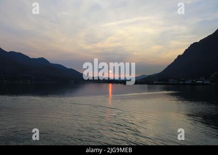 Sunset in Juneau, Alaska, USA Stock Photo