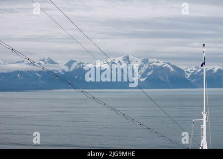 Cruise ship views of Hubbard Glacier, Alaska, USA Stock Photo