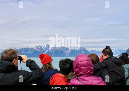 Cruise ship views of Hubbard Glacier, Alaska, USA Stock Photo