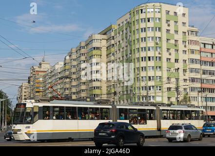 Bucharest, Romania - July 07, 2022: View of the Iancului neighborhood at the intersection of Mihai Bravu Road with Iancului Road. Stock Photo