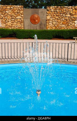 The John F Kennedy Memorial stands in a small park in Hyannisport, on Cape Cod Massachusetts, where the Kennedy family kept their summer compound Stock Photo