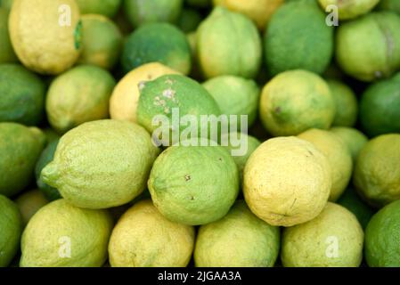 Lime Citrus Fruits In Fruit Market Stock Photo