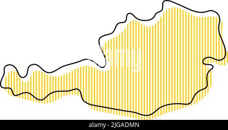 Stylized simple outline map of Austria icon. Stock Vector