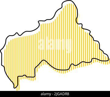 Stylized map of Central African Republic. Isometric 3D green map with ...