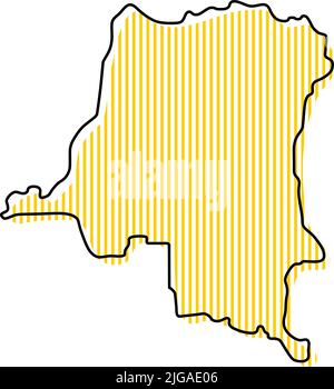 Stylized vector Republic of the Congo map showing big cities, capital ...