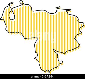 Stylized simple outline map of Venezuela Stock Vector Image & Art - Alamy