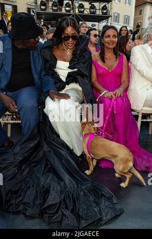 Edward Enninful, Naomi Campbell attend Valentino fashion show, held at Trinità dei Monti step, on July 8, 2022 in Rome, Italy. Photo by Marco Piovanotto/ABACAPRESS.COM Stock Photo