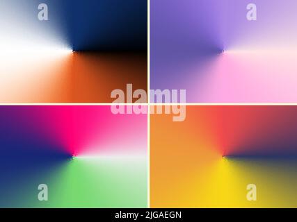Set of conical gradient radial glossy background. Vector illustration Stock Vector