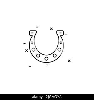 horseshoe icon. Simple thin line, outline of Agriculture icons for UI and UX, website or mobile application on white background Stock Vector