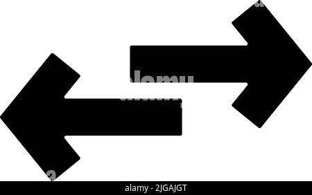 Two arrows in different directions icon. Simple glyph, flat vector of arrows icons for UI and UX, website or mobile application on white background Stock Vector