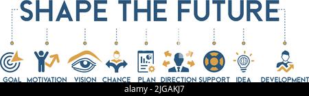 Shape the future banner web icon vector illustration concept for business planning with an icon of the goal, motivation, vision, chance, plan Stock Vector