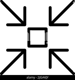 reduce icon. Simple thin line, outline vector of Arrows icons for UI and UX, website or mobile application on white background Stock Vector