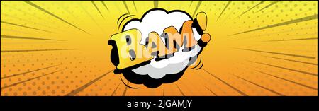 Comic lettering BAM on white background - Vector illustration Stock Vector