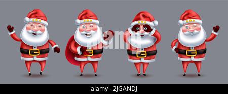 Santa claus character vector set. Christmas santa collection wearing face  mask for covid-19 guidelines campaign for new normal xmas elements design  Stock Vector Image & Art - Alamy