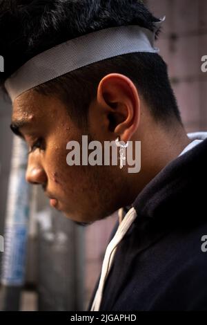 Bangladesh, Dhaka, November 2021. Report on skateboarding in Bangladesh and more precisely in the capital Dhaka by following a group of young skaters Stock Photo