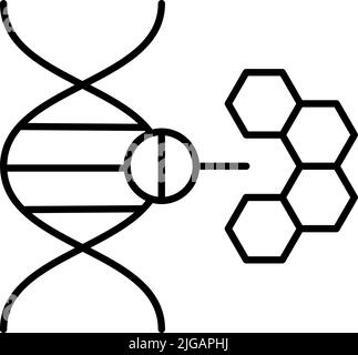 gene icon. Simple thin line, outline vector of Biology icons for UI and UX, website or mobile application on white background Stock Vector
