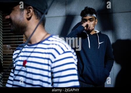 Bangladesh, Dhaka, November 2021. Report on skateboarding in Bangladesh and more precisely in the capital Dhaka by following a group of young skaters Stock Photo