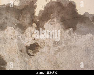 Repaired the old grunge wall with cement powder for building house. Wall Painting Preparation at home Stock Photo