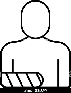 arm gypsum break icon. Simple thin line, outline vector of Bone injury icons for UI and UX, website or mobile application on white background Stock Vector