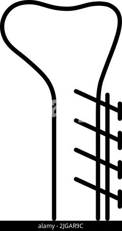 bone, steel, metal icon. Simple thin line, outline vector of Bone injury icons for UI and UX, website or mobile application on white background Stock Vector