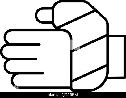 finger, bone, break, gypsum icon. Simple thin line, outline vector of Bone injury icons for UI and UX, website or mobile application on white backgrou Stock Vector