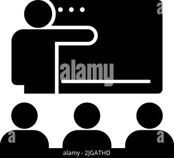 class, education icon. Simple glyph vector of business set for UI and UX, website or mobile application on white background on white background Stock Vector