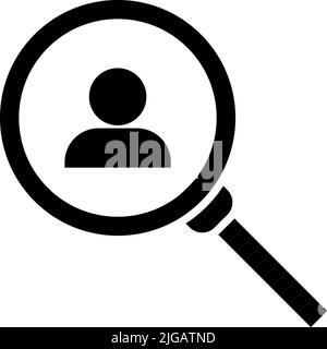 find, human icon. Simple glyph vector of business set for UI and UX, website or mobile application on white background on white background Stock Vector