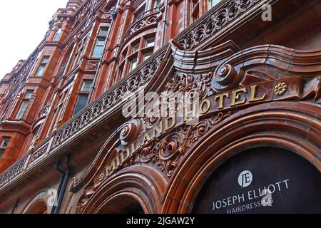 Details from the Midland Hotel, classic railway hotel, 16 Peter St, Manchester, England, UK,  M60 2DS Stock Photo