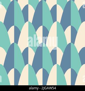Seamless vector pattern with abstract geometrical forest on pastel blue background. Simple mountain texture wallpaper design. Stock Vector