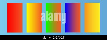 Collection of colorful smooth gradient background for graphic design. Vector illustration Stock Vector