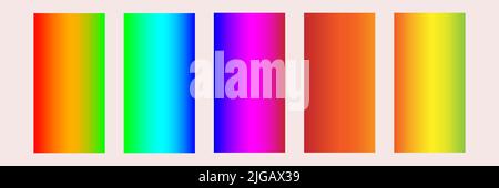 Collection of colorful smooth gradient background for graphic design. Vector illustration Stock Vector