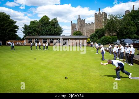 Framlingham castle bowls club Suffolk UK Stock Photo