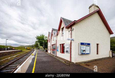 The railway station at Achnasheen, a small village in Ross-shire in the Highland council area of Scotland Stock Photo